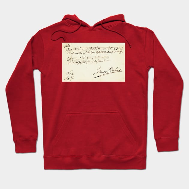 Brahms | Dedication with handwritten score by Johannes Brahms Hoodie by Musical design